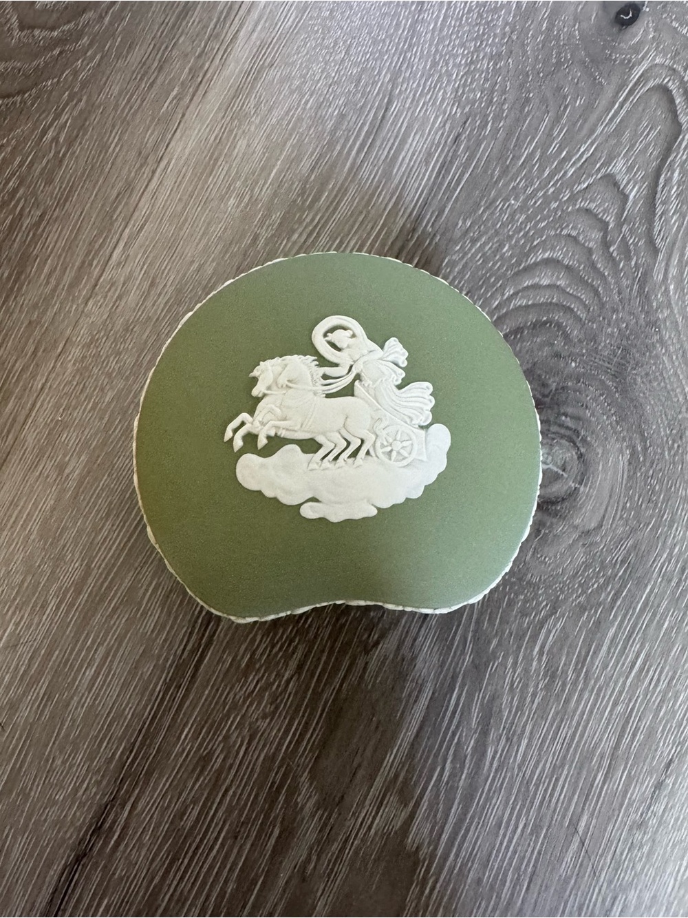 Vintage Wedgwood Sage Green Jasperware celadon Trinket